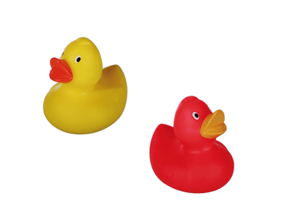Gelbe oder neonpinke Ente