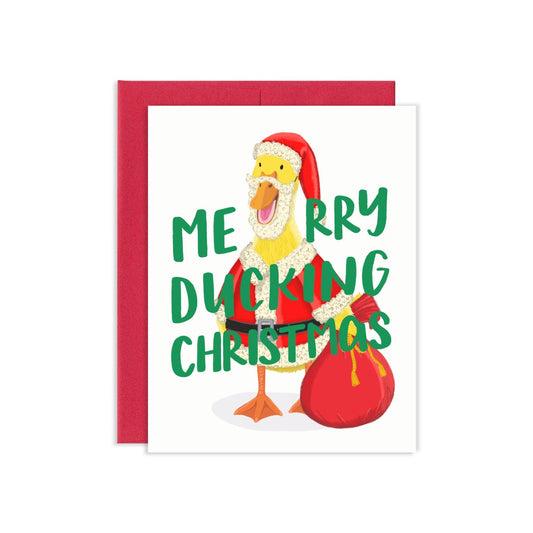 Santa Claus Duck Greeting Card