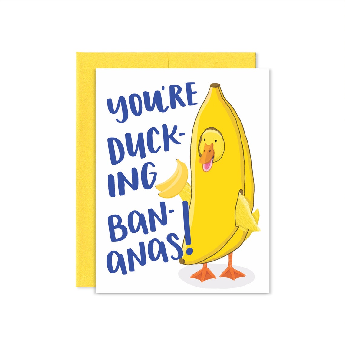 Banana duck greeting card