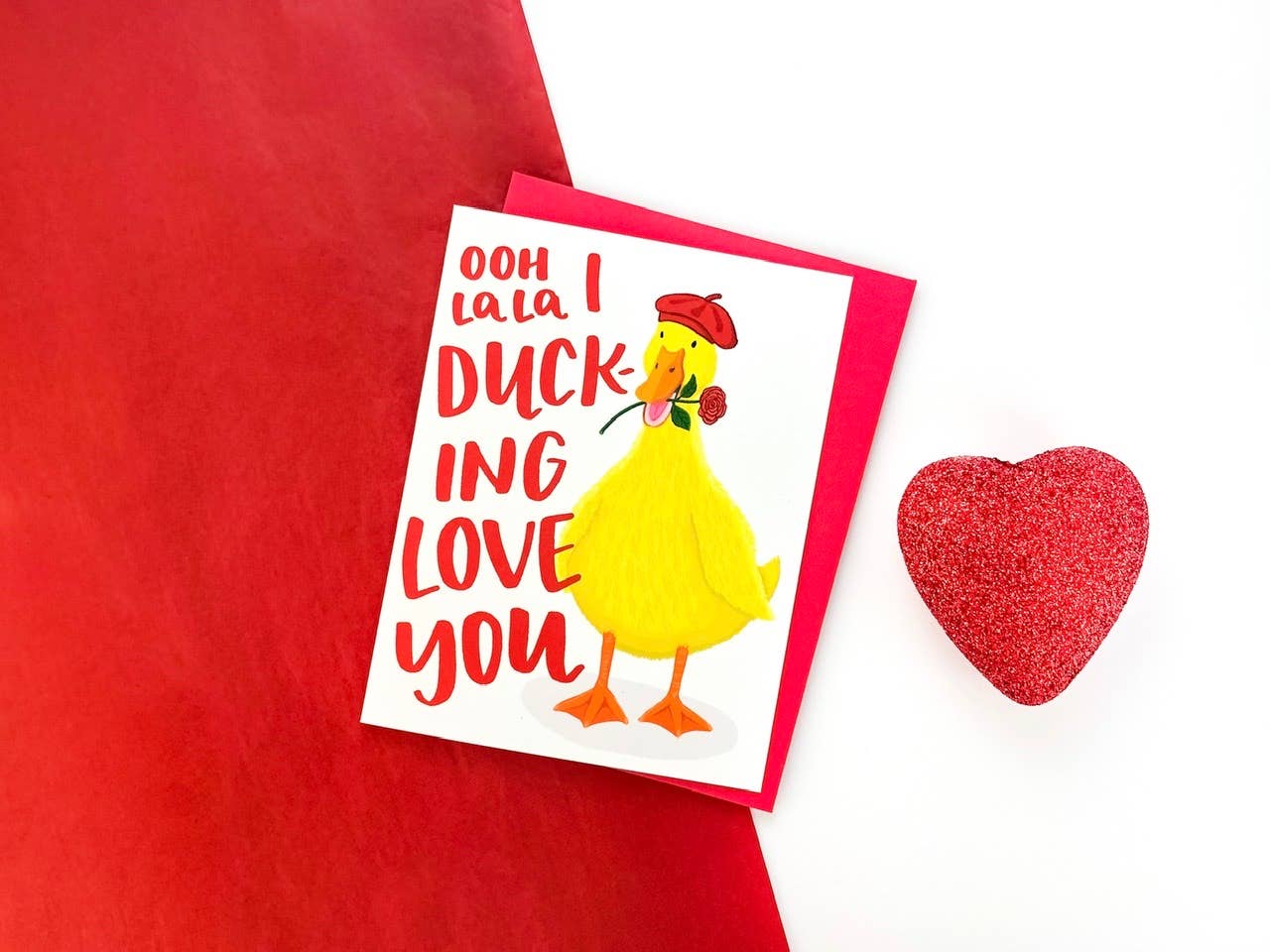 Elsker duck lykønskningskort