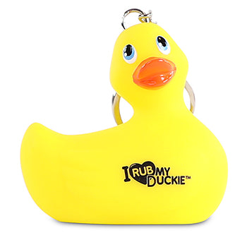 Yellow duck keychain "I RUB My Duckie"