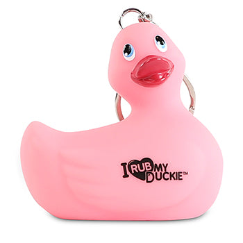 Pink duck nøglering "Jeg gnider min duckie"