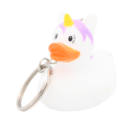 White unicorn duck keychain