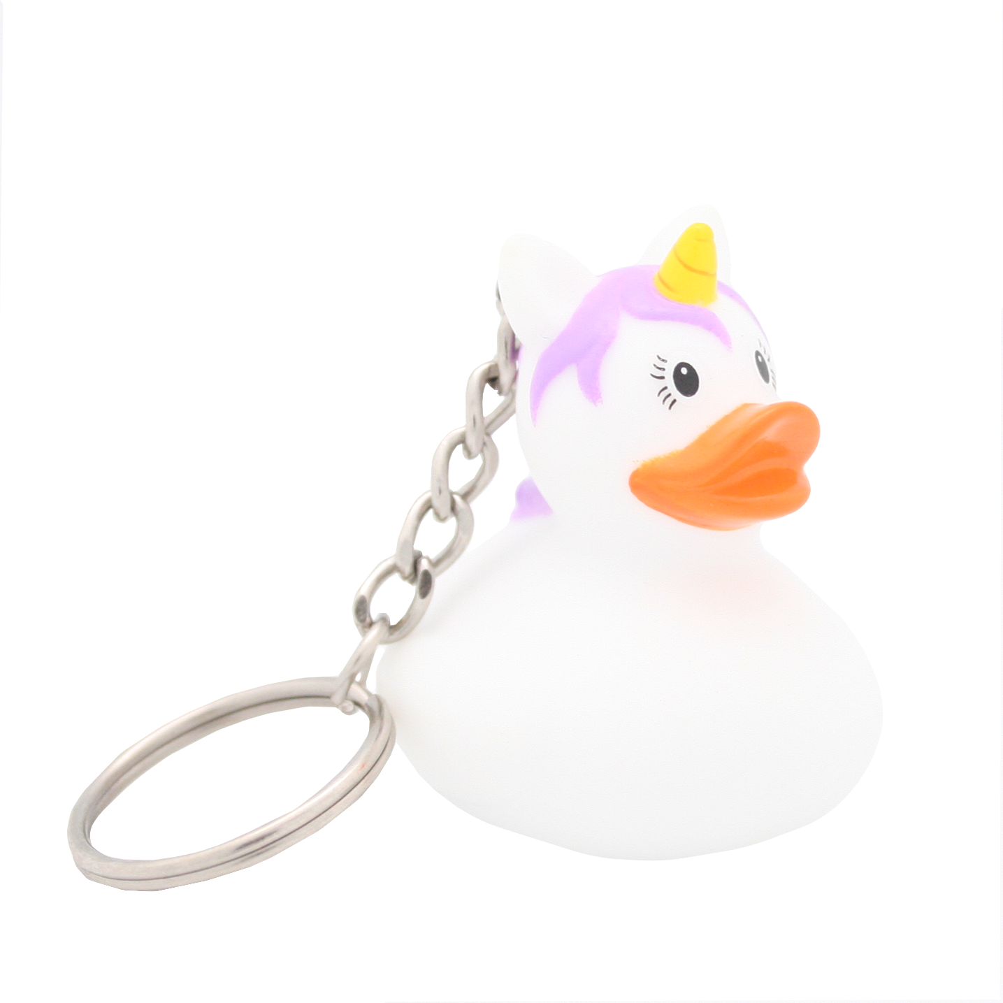 White unicorn duck keychain