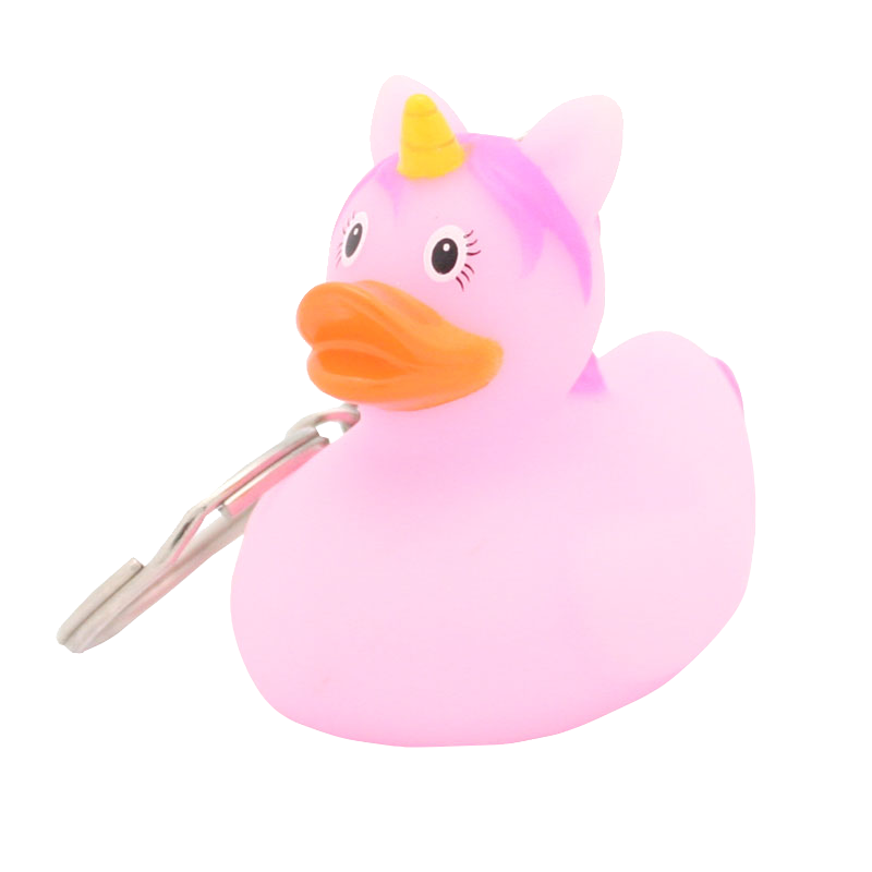 Pink unicorn duck keychain
