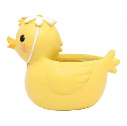 Yellow duck flower pot