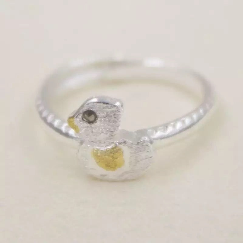 Sølv Duck Ring.