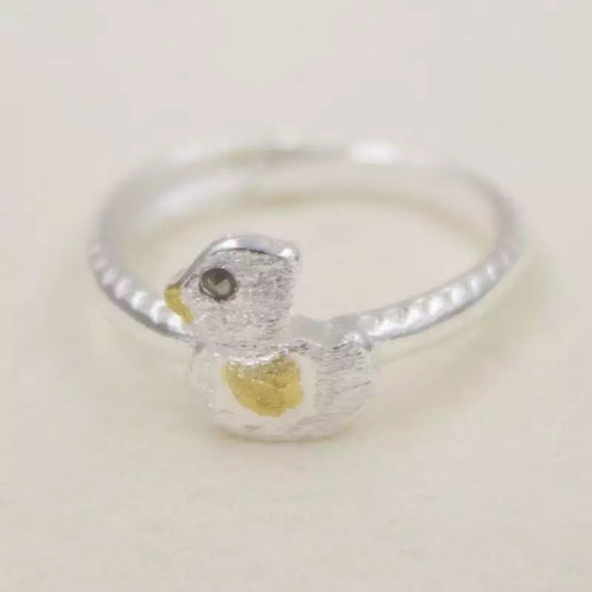 Silver Duck Ring.